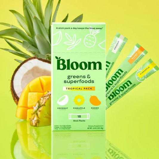 Bloom Nutrition Greens & Superfoods Tropical Pack (18 Sticks)